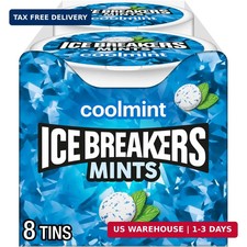 ICE BREAKERS Coolmint Sugar Free Mints Tins, 1.5 oz 8 Count