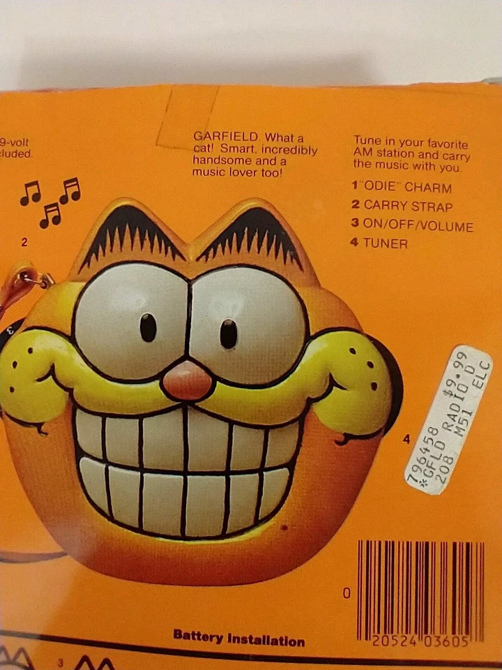 RARE HTF 1978 GARFIELD AM RADIO in Box Vintage - Image 3 of 4