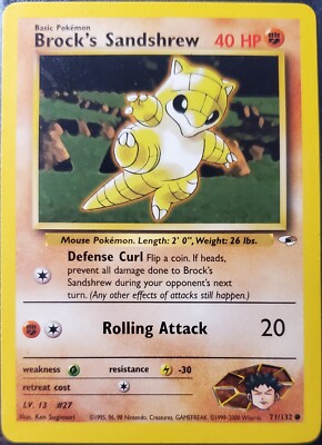 Brock's Sandshrew 71/132 MP Pokémon Gym Heros Series