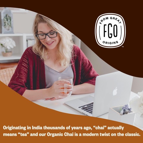 FGO Organic Chai Tea Eco-Conscious Tea Bags 100 Count Packaging May Vary Pack... - Picture 5 of 7
