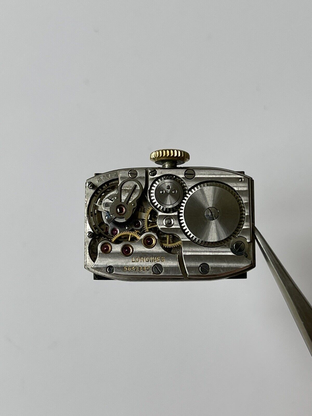Vintage 1938 Longines Cal 25.17 18K Gold Mechanical Art Deco Watch 20x40mm