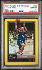 Jason Kidd 2020-21 Panini One and One #176 Gold HoloFoil 06/10 PSA Gem Mint POP1