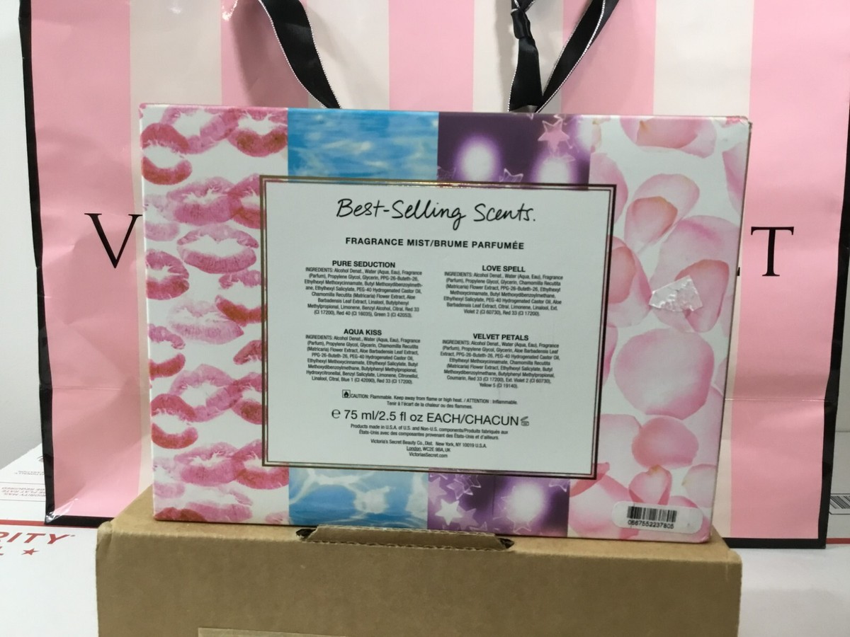 VICTORIA'S SECRET TRAVEL MIST GIFT SET OF 4 MISTS - 2.5FLOZ - NEW