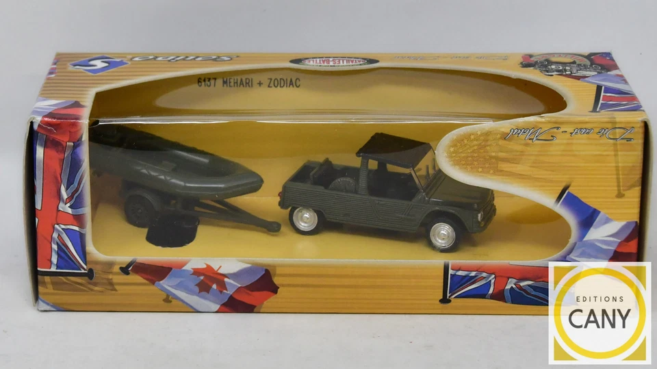 Macchina Citroën Mehari Militare + Rimorchio Zodiac - Solido - 1/50 - Immagine 2 di 3
