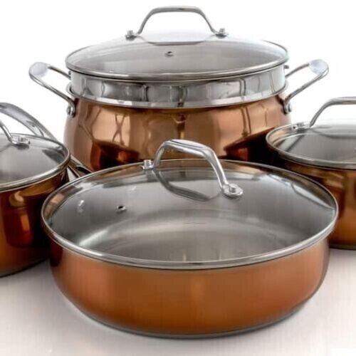 Oster Carabello 9 Piece Stainless Steel Cookware Combo Set in Copper - Picture 2 of 3