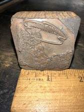 Print Block Man Gardening Copper Face, Nice Details.