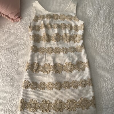 Lilly Pulitzer Dress, White With Gold eyelet