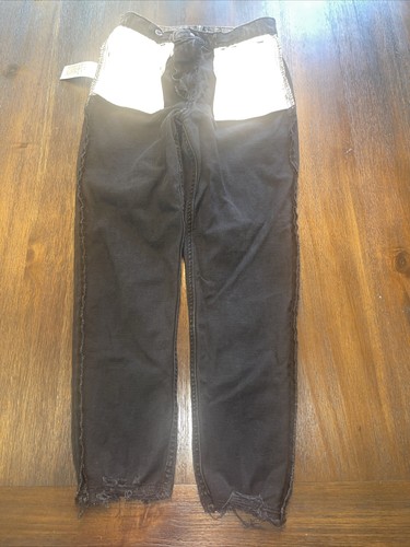 GAP Black Acid Wash Mom Jeans Size 12 Adjustable Waist Cotton Stretch - Picture 4 of 4