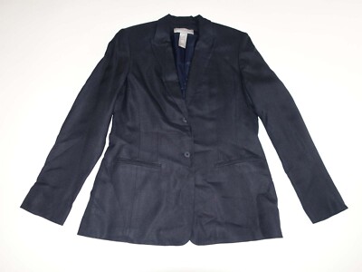 Liz Claiborne Women's Button Blazer Jacket Size Navy Blue Suit