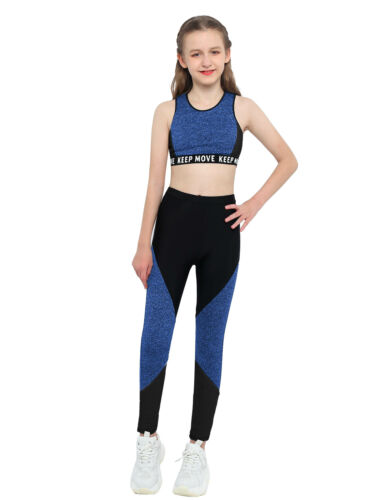 iEFiEL Reggiseno sportivo ragazza + pantaloni tuta da allenamento abbigliamento sportivo set tuta da jogging - Foto 59 di 78