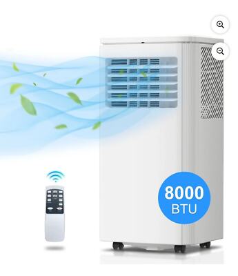 Portable Air Conditioner 8000BTU With 24H Timer, Window Kit,Remote Control