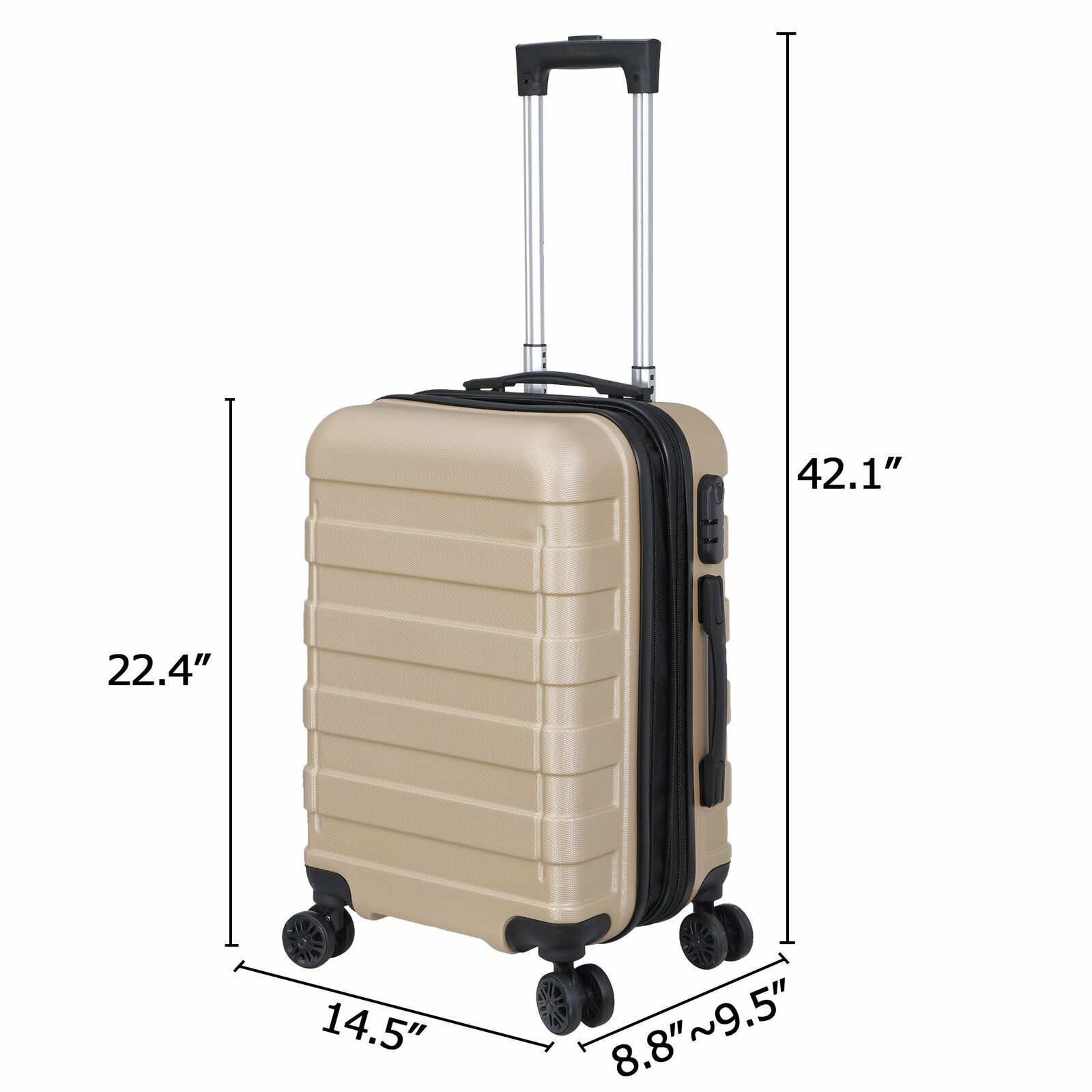 Travel Carry-on Luggage Trolley Wheeled Suitcase Hardside Luggage Set 21