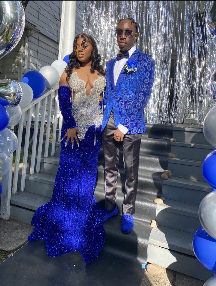 chiffon ball gown dresses KissProm Blue Halter A Line Floral Formal Prom With Ruffles, Blue / 6 Size:0-3M (12) Line Prom Dress cut_out_dress Dress Shirt Armani Slim