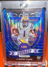 🔥JaMARR CHASE⭐️ROOKIE BLUE WAVE PRIZM⚡️HOLOFOIL REFRACTOR 73/249⭐️RARE SP🔥