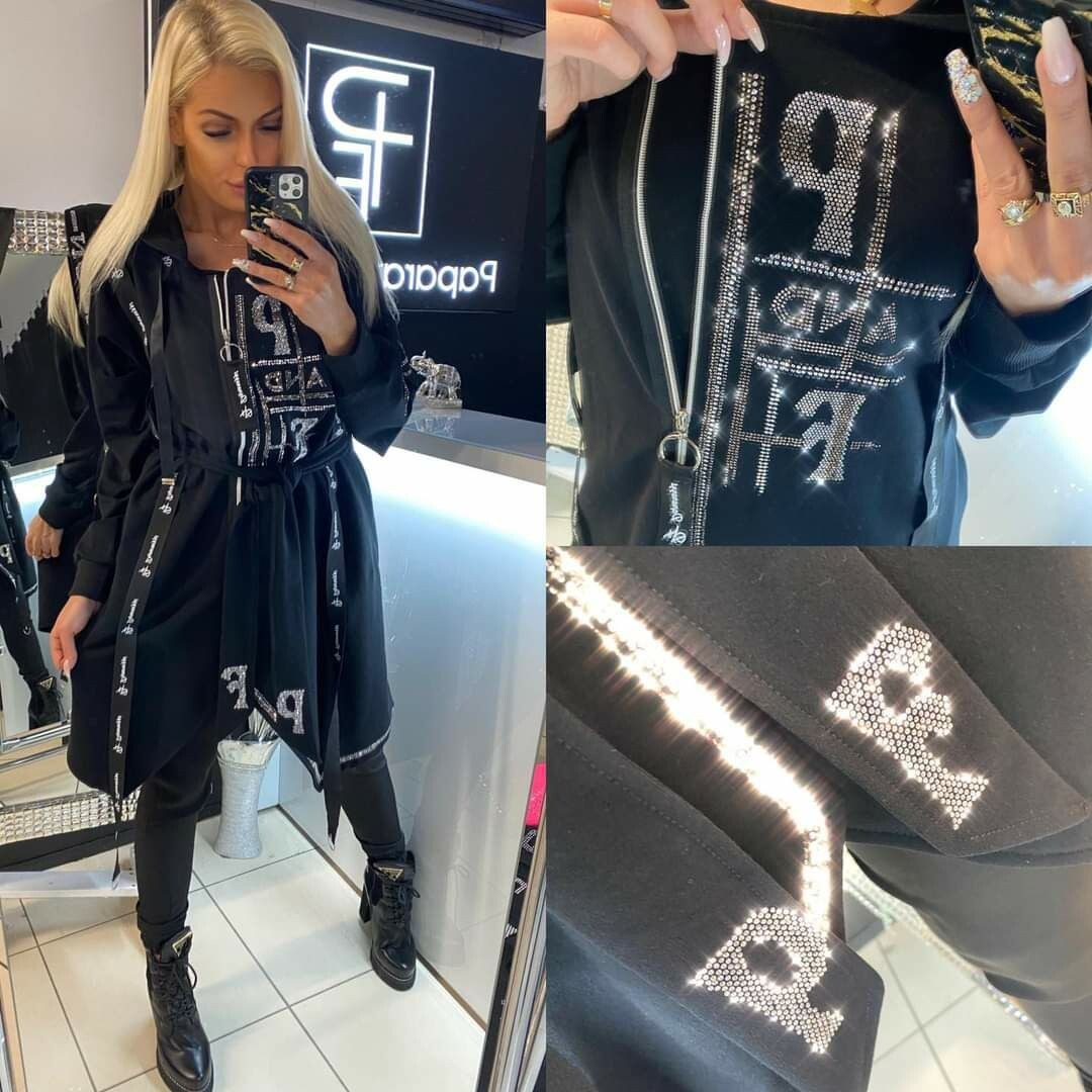 WOMEN FASHION BLACK JACKET PAPARAZZI AUTHENTIC 7916