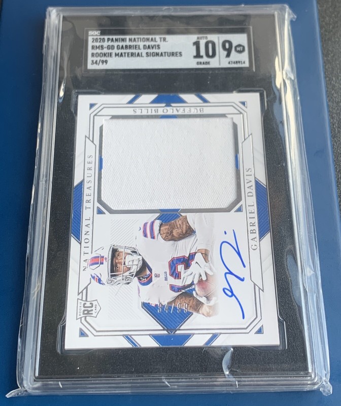 2020 National Treasures Gabriel Davis Rookie Jersey Auto RMS-GD SGC 9 / 10 Auto