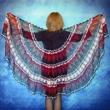 Knitted Goat Down Scarf Orenburg Scarf Pelerina Knit Stole Handmade