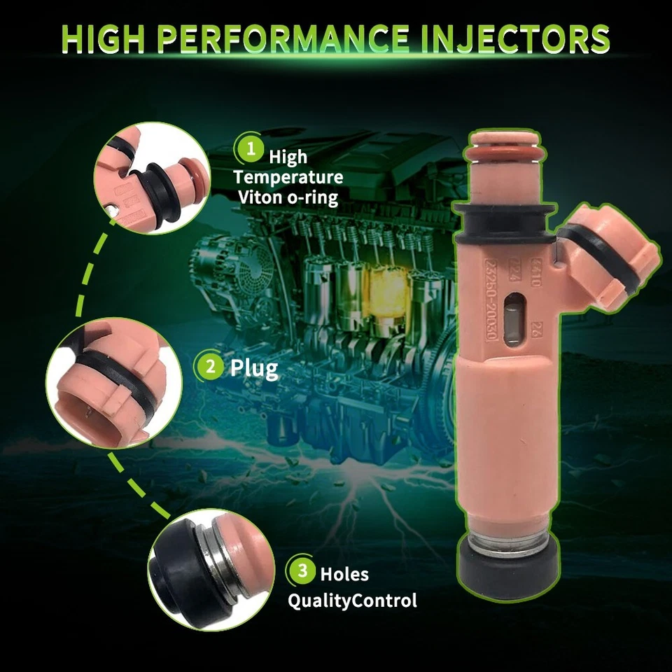 6Pcs Fuel Injectors 23250-20030 For Toyota Camry 3.0L Solara Lexus RX400h 3.3L - Image 2 of 4