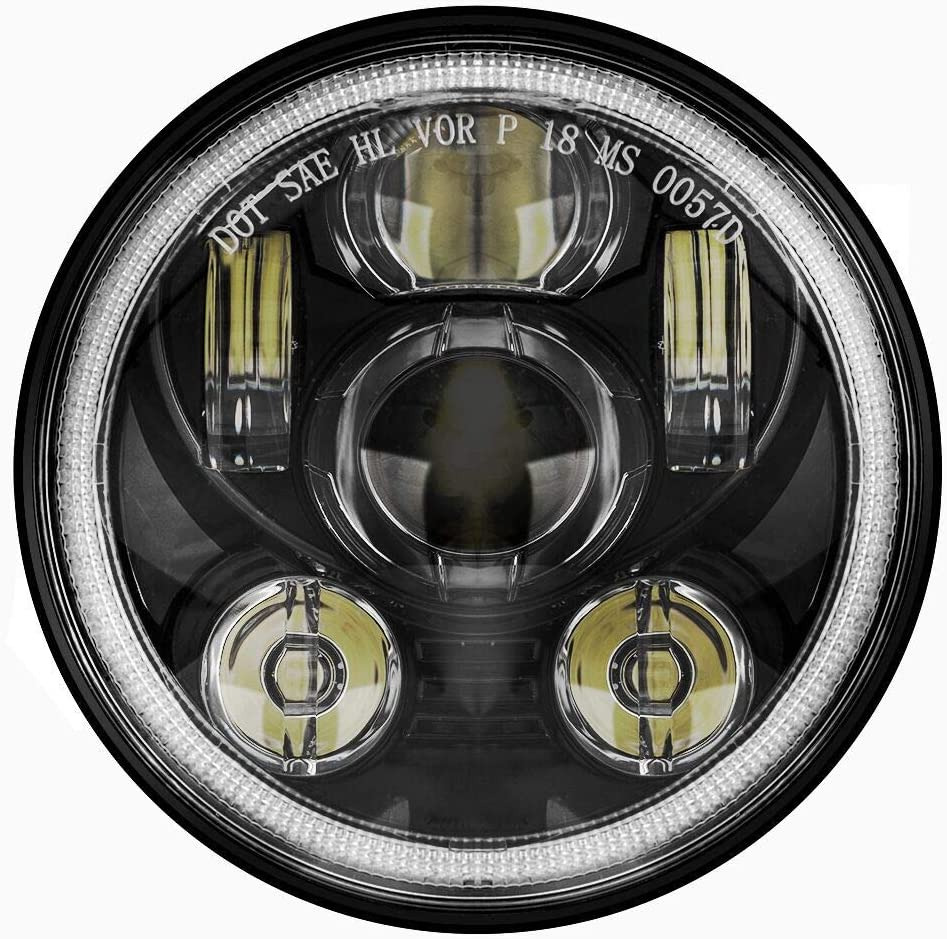 Halo 5-3/4 5.75 Inch LED Head Light Motorcycle Compatible with Sportster XL883 X