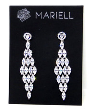 Mariell Crystal Rhinestone Diamond Dangle Chandelier Earrings Wedding New