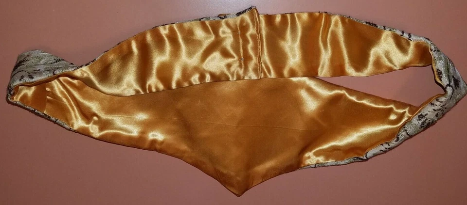 Cinturón Medici Tapiz Marrón y Tostado Forrado Satinado 35" Mujer Guerra Civil Reproducción Foto 4 de 4