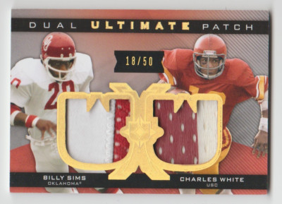 2013 Ultimate Collection Jersey /50 Billy Sims Charles White #UJ2-WS Dual Patch