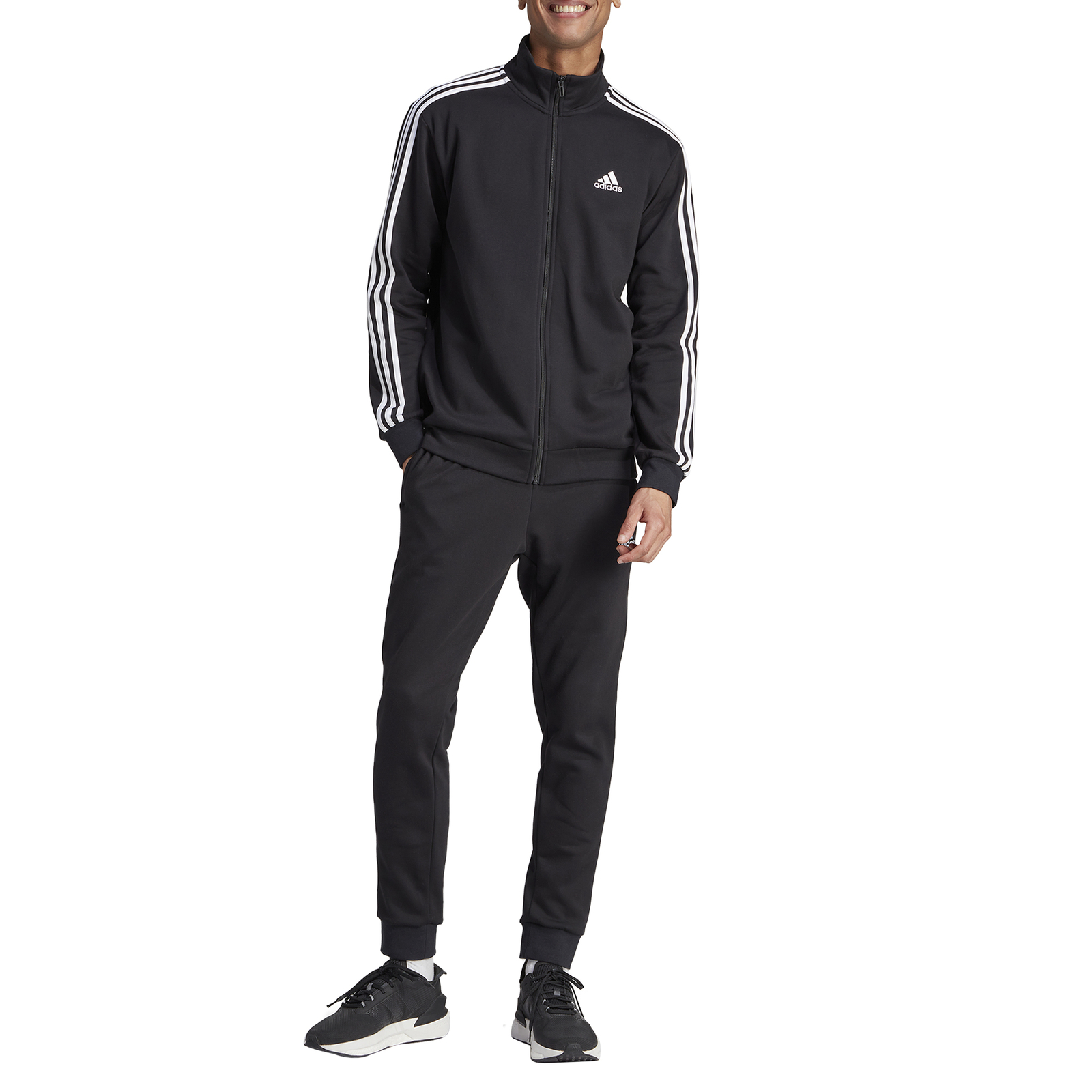 Adidas Tuta da Uomo Basic из флиса в 3 полосы Nero Taglia XS Код IJ6067