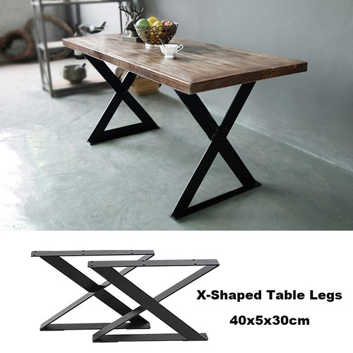 Pair of Iron Metal Table Legs Industrial Style Furniture Desk Bench Base Frame - Picture 2 of 15