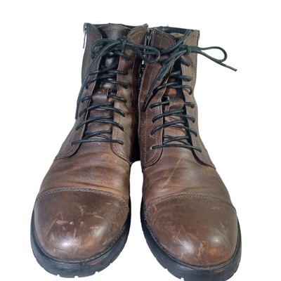 Bed Stu Distressed Leather Briwn Bryce Double Side Zip Boots  display picture 1