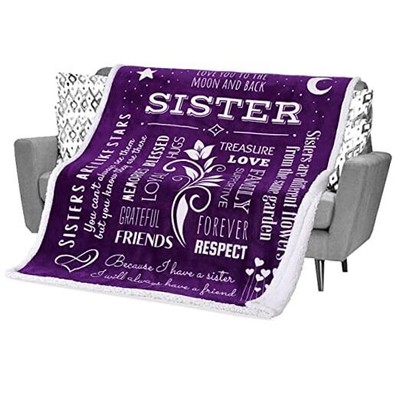  Sister Blanket, Valentines Day, Birthday Gifts for Sister, Words and Sayings 