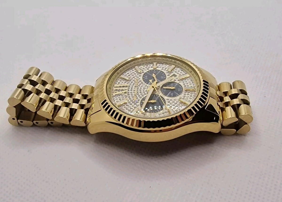 Michael Kors MK8494 Lexington Gold Steel Chronograph Mens Watch