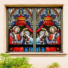 3D King Princess ZHUA663 Window Film Print Sticker Cling Stained Glass UV