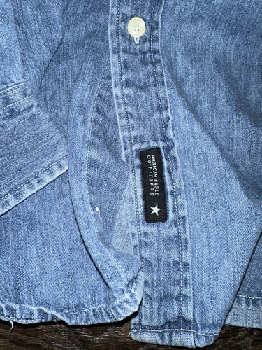 Vintage American Eagle Outfitters Denim Shirt Men’s Large Button Up Long Sleeve - Picture 3 of 7