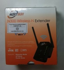 NEXTBOX N300 Wireless-N Extender WiFi Signal Range Booster 300mbps Black 2 Anten