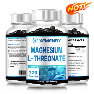120pcs Magnesium L-Threonate 2000mg-Brain Health & Memory Booster,Focus Function