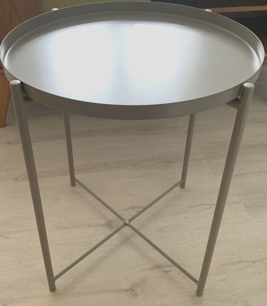IKEA GLADOM Tabletttisch Beistelltisch grau-beige 45x53cm Wohnzimmertisch Tische