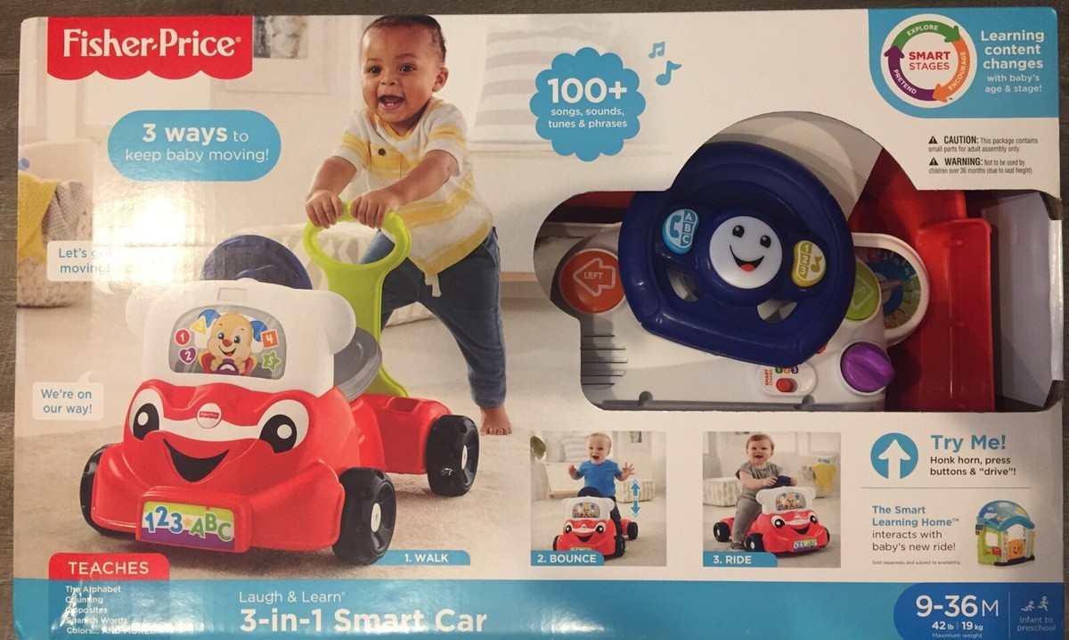 Ride On And Smart Car Fisher-Price Laugh Learn 3-in-1 Smart Car