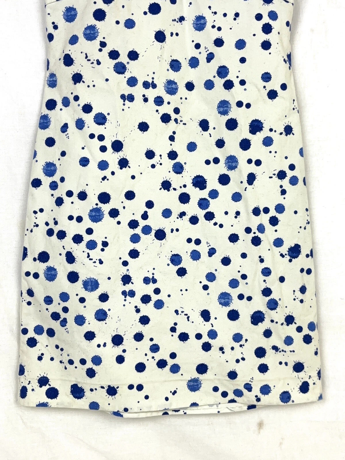 Kate Spade Mini Abito Donna 00 Sabato Cambio Linea A Bianco Blu Vernice Splatter