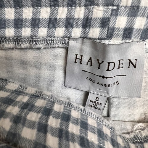 HAYDEN LOS ANGELES Size SMALL High Waisted Blue & White Plaid Gingham Pants - Picture 7 of 9