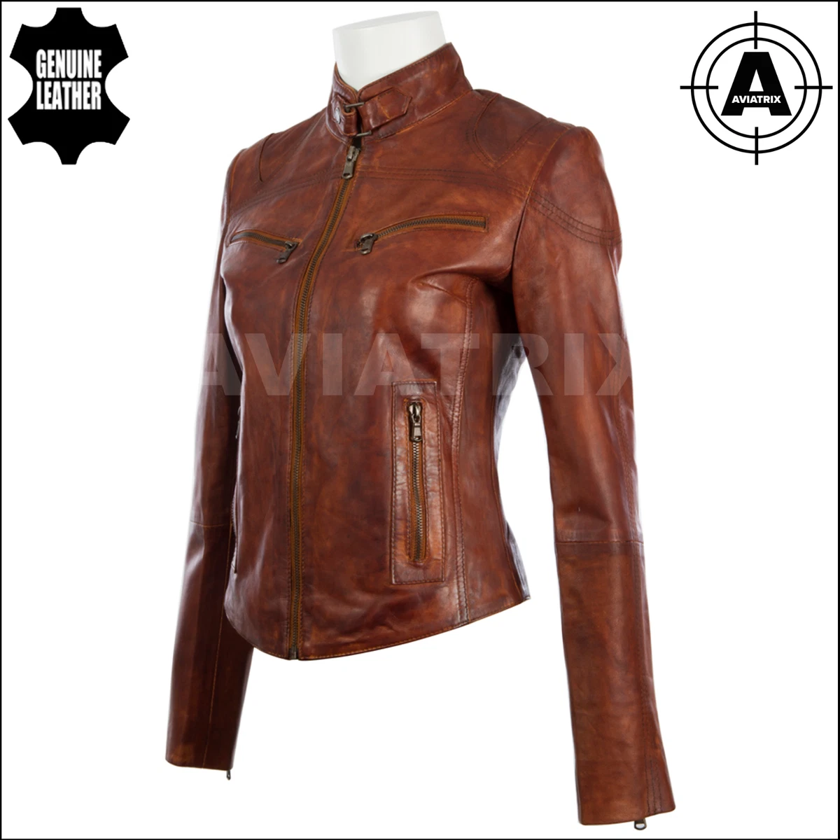 Women's aviatrix leather jacket best sale uk
