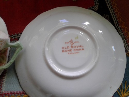 Sampson Smith Old Royal Bone China Floral Demitasse Cup & Saucer ~ EUC ~ 2 sets - Picture 3 of 3