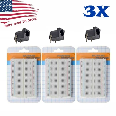 CRYSTAL 3X 400 Point Solderless Prototype PCB Breadboard Protoboards 3Pcs US
