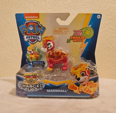 Paw Patrol Mighty Pups Charged Up Marshall Figure Fire Spin Master New (3)