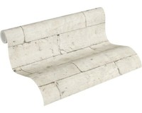 A.S. CréAtion Tapete Vliestapete 36620-1 Hellgrau Beige Stylisch Steinblock