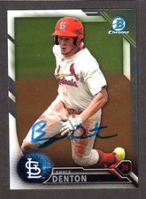 2016 BOWMAN CHROME BCP 245 Bryce Denton  CARDINALS  SIGNED AUTOGRAPH AUTO COA