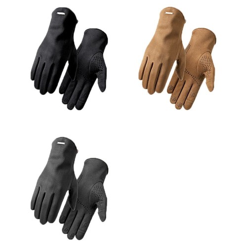 Men's Winter Velvet Touch-Screen Plush Gloves Warm Thicken Cycling Driving Glove - Picture 9 of 12