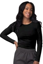 Sivvan Scrubs For Women - Long Sleeve Comfort Underscrub Tee Medium Black