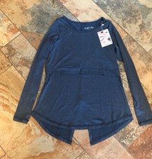 Latched Mama Nursing Top Woman’s Size XS, Dark Blue Stretch