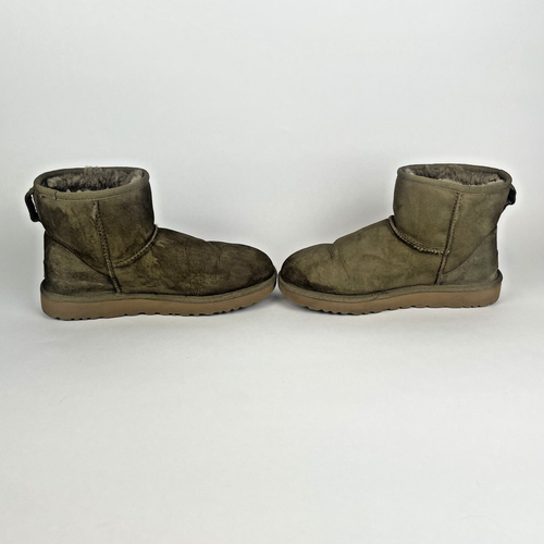UGG Classic Mini II Boots Women’s Size 8 Brown Suede Sheepskin Ankle Booties - Picture 6 of 7