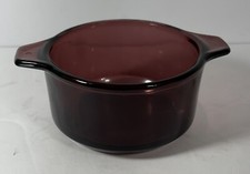 "Cazuela vintage de vidrio pirorey amatista México 2,5"" profundidad 4,5" diámetro"